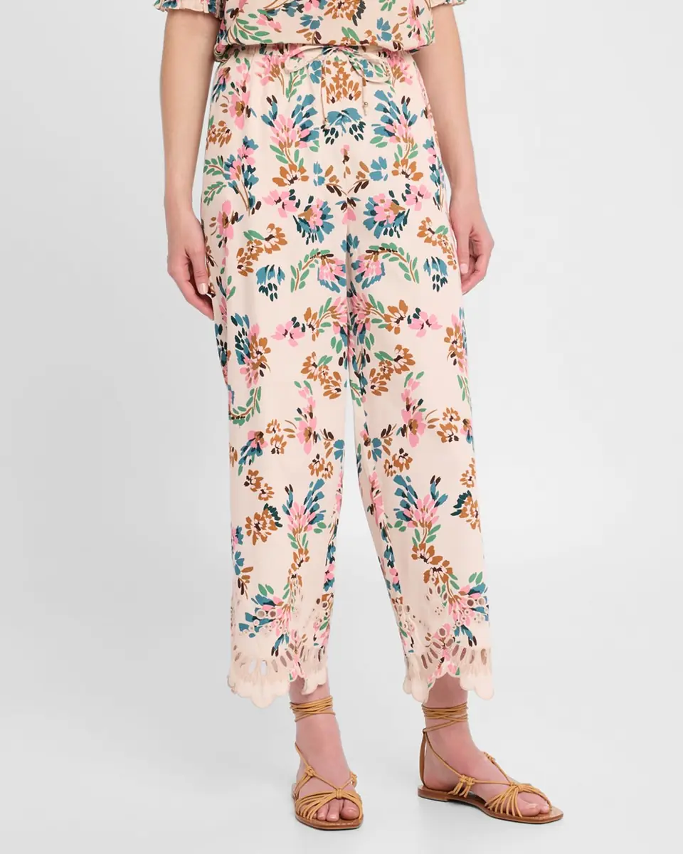 FIGUE Lizzy Straight-Leg Crop Pull-On Pants | Thumbnail 4