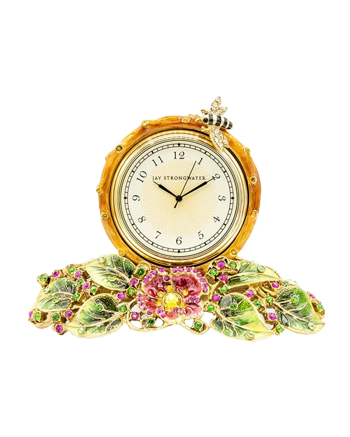 Jay Strongwater Mayfair Leaf and Bee Clock