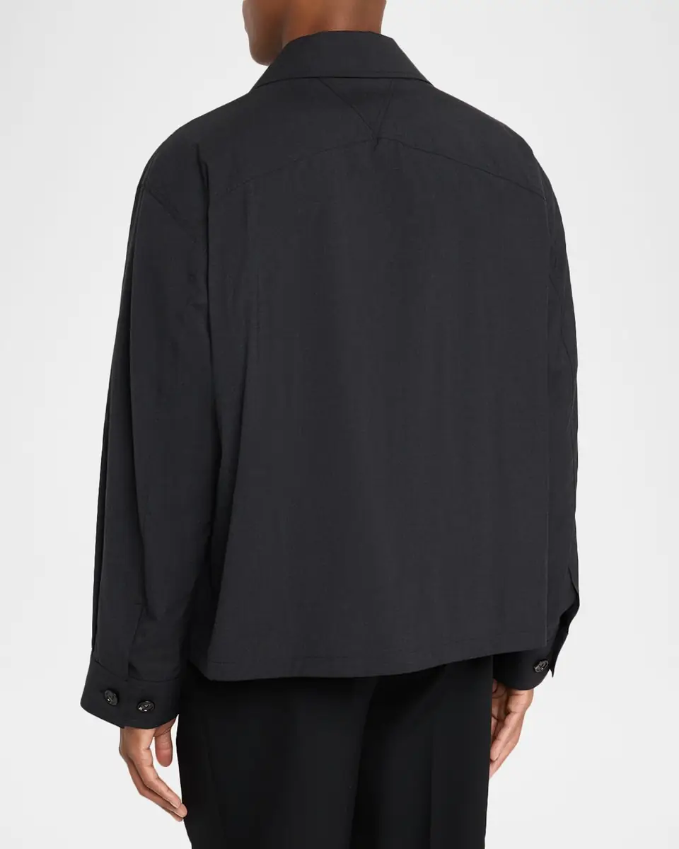 Bottega Veneta Men's Wool Triangle-Pocket Full-Zip Blouson | Thumbnail 3 Bottega Veneta Men's Wool Triangle-Pocket Full-Zip Blouson | Thumbnail 3
