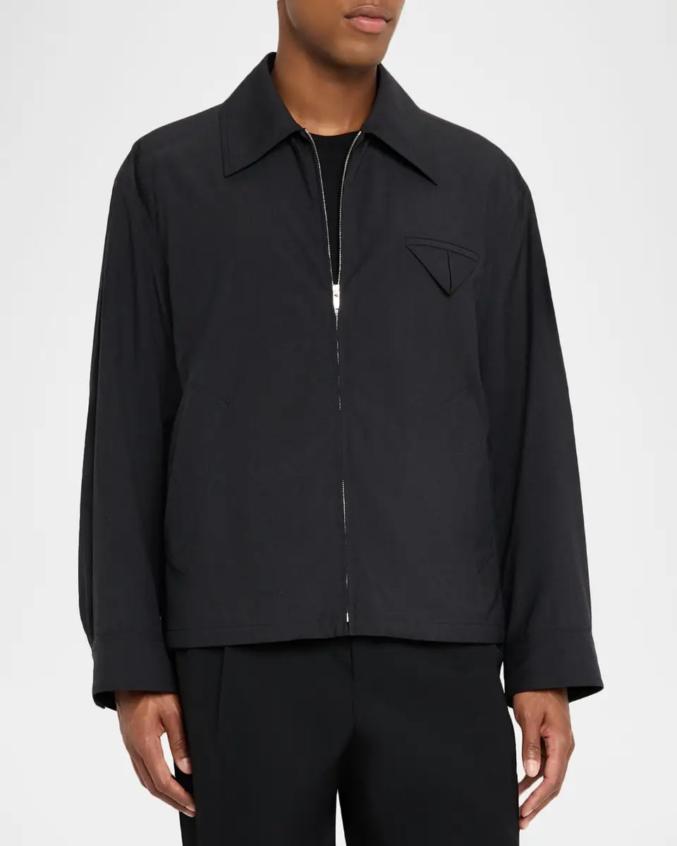 Bottega Veneta Men's Wool Triangle-Pocket Full-Zip Blouson | Thumbnail 4 Bottega Veneta Men's Wool Triangle-Pocket Full-Zip Blouson | Thumbnail 4