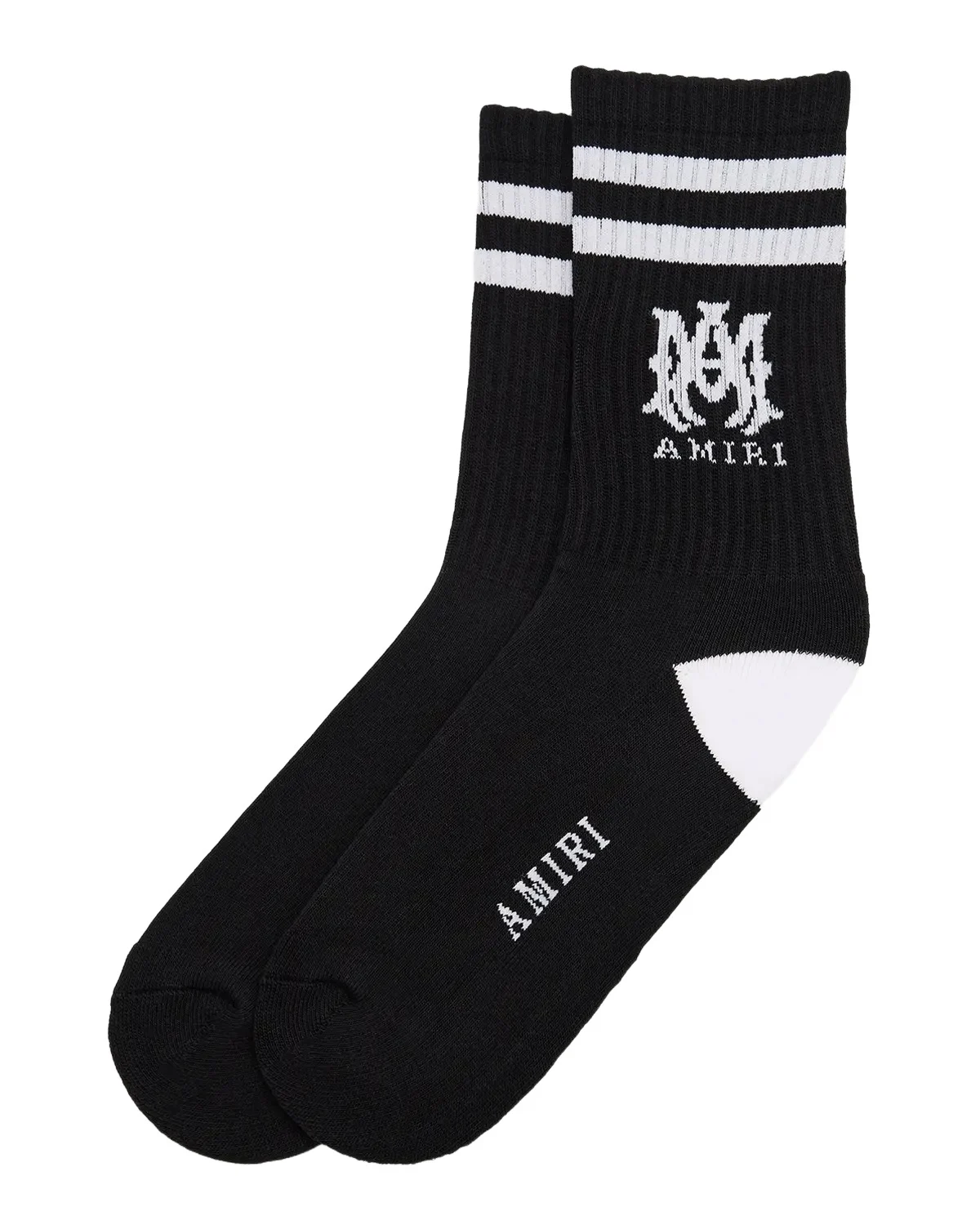Men's MA Double-Stripe Ribbed Crew Socks Men's MA Double-Stripe Ribbed Crew Socks
