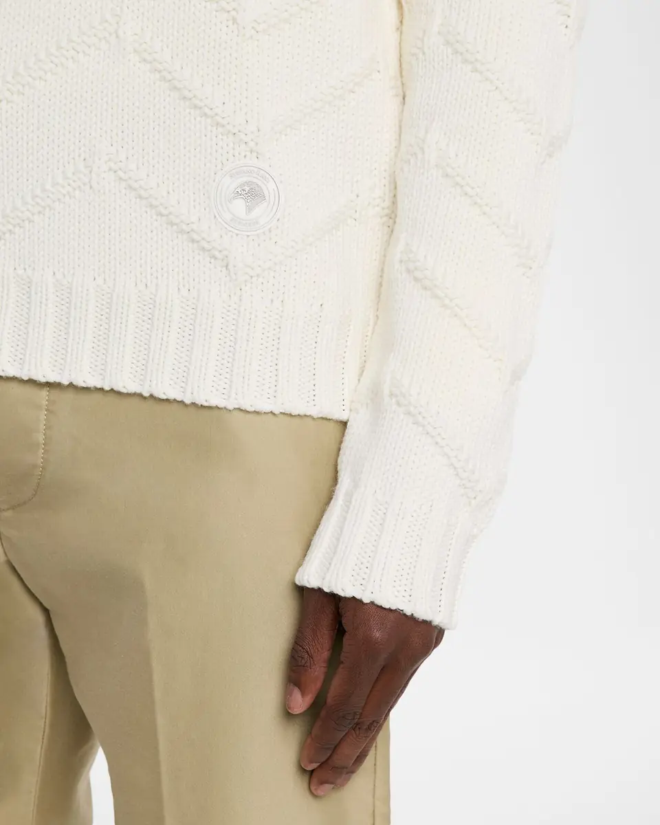 Stefano Ricci Men's Wool Chevron Shawl Knit Sweater | Thumbnail 4