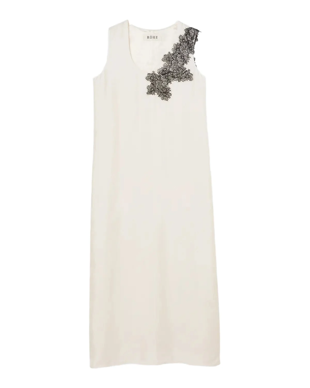 Scoop-Neck Silk Lace Dress