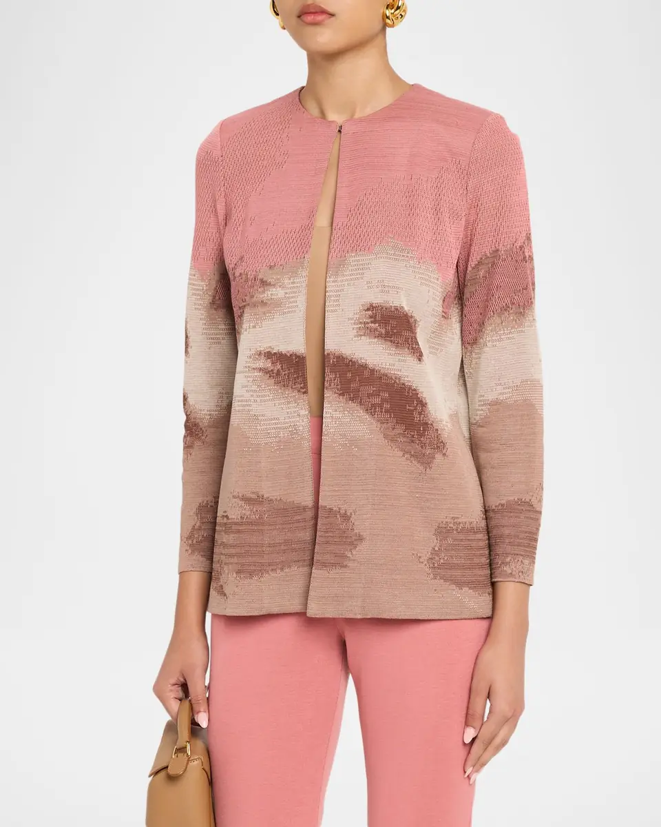 Misook Heritage-Fit Landscape Pattern Knit Jacket | Thumbnail 4