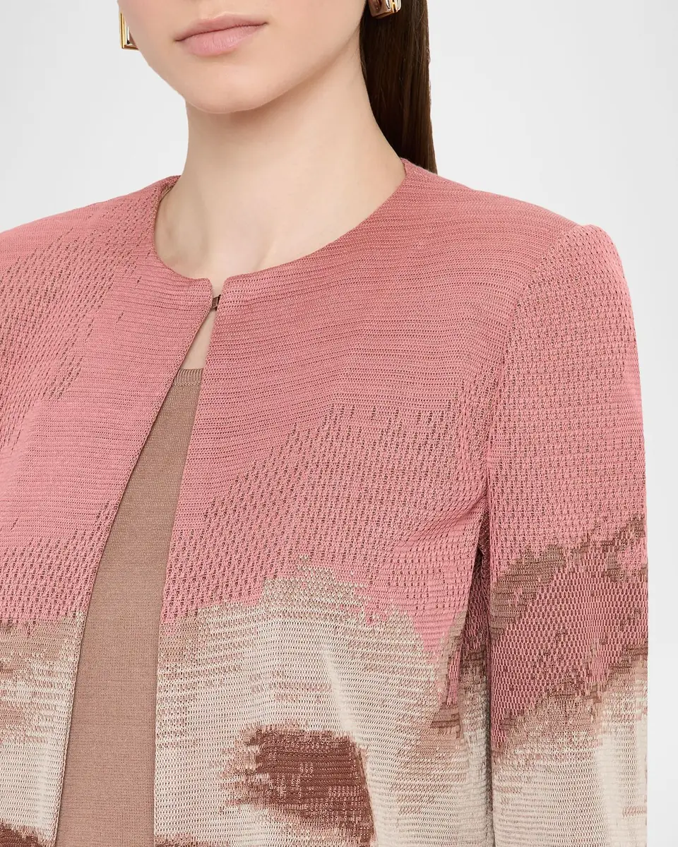 Misook Heritage-Fit Landscape Pattern Knit Jacket | Thumbnail 5