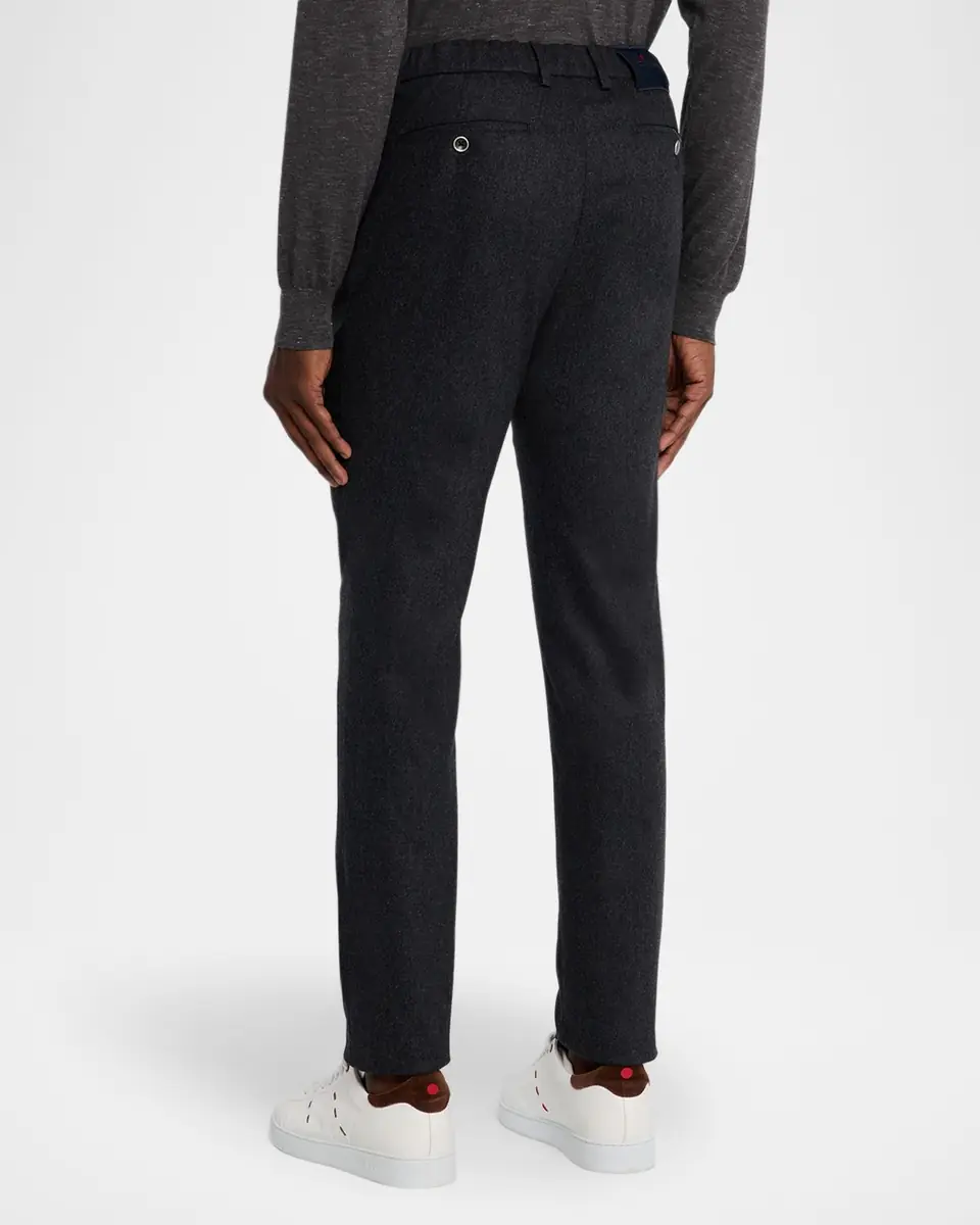 Kiton Men's Wool Flannel Slim Flat-Front Pants | Thumbnail 2 Kiton Men's Wool Flannel Slim Flat-Front Pants | Thumbnail 2