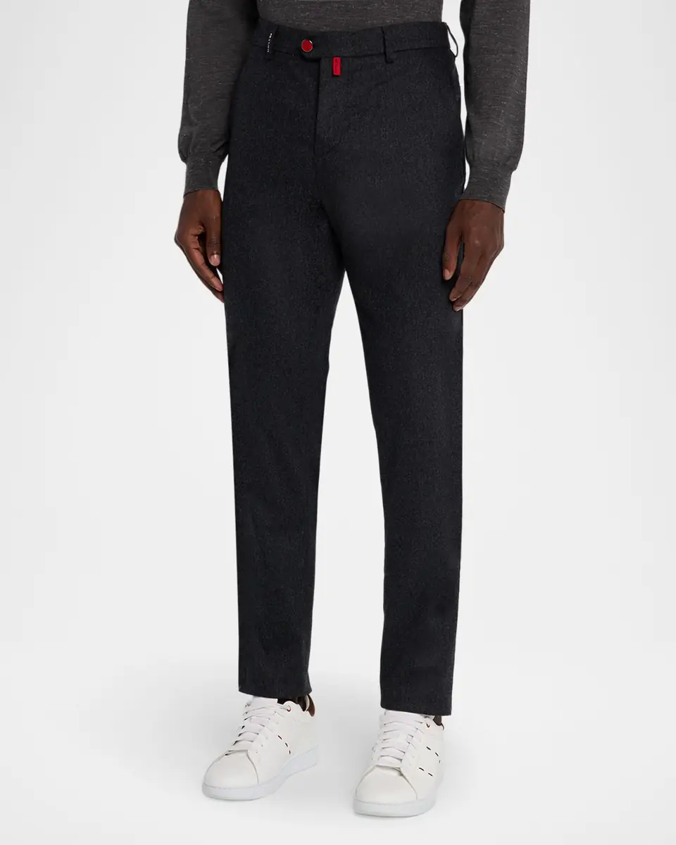 Kiton Men's Wool Flannel Slim Flat-Front Pants | Thumbnail 3 Kiton Men's Wool Flannel Slim Flat-Front Pants | Thumbnail 3
