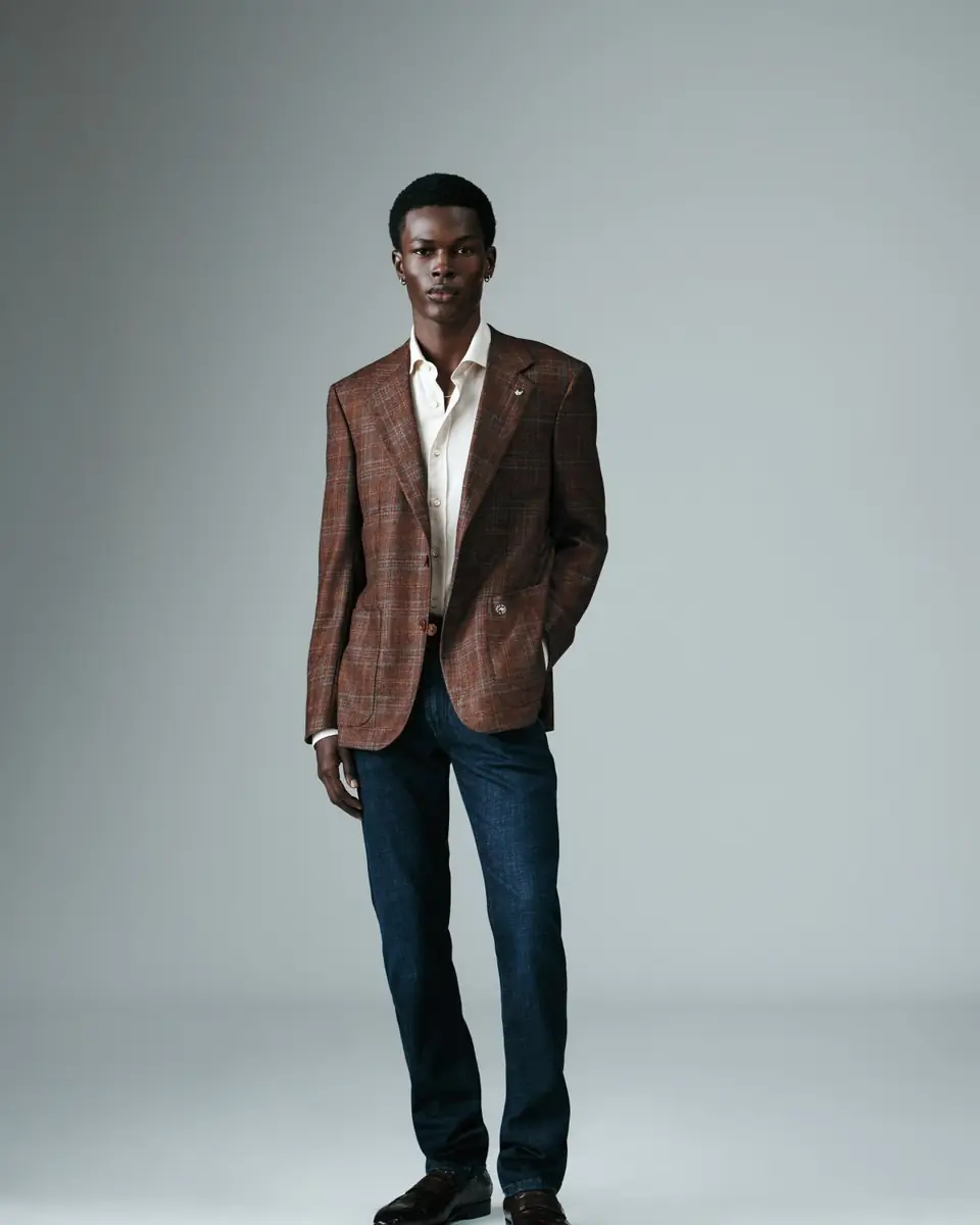 Stefano Ricci Men's Multi-Plaid Notch Lapel Sport Coat | Thumbnail 4 Stefano Ricci Men's Multi-Plaid Notch Lapel Sport Coat | Thumbnail 4