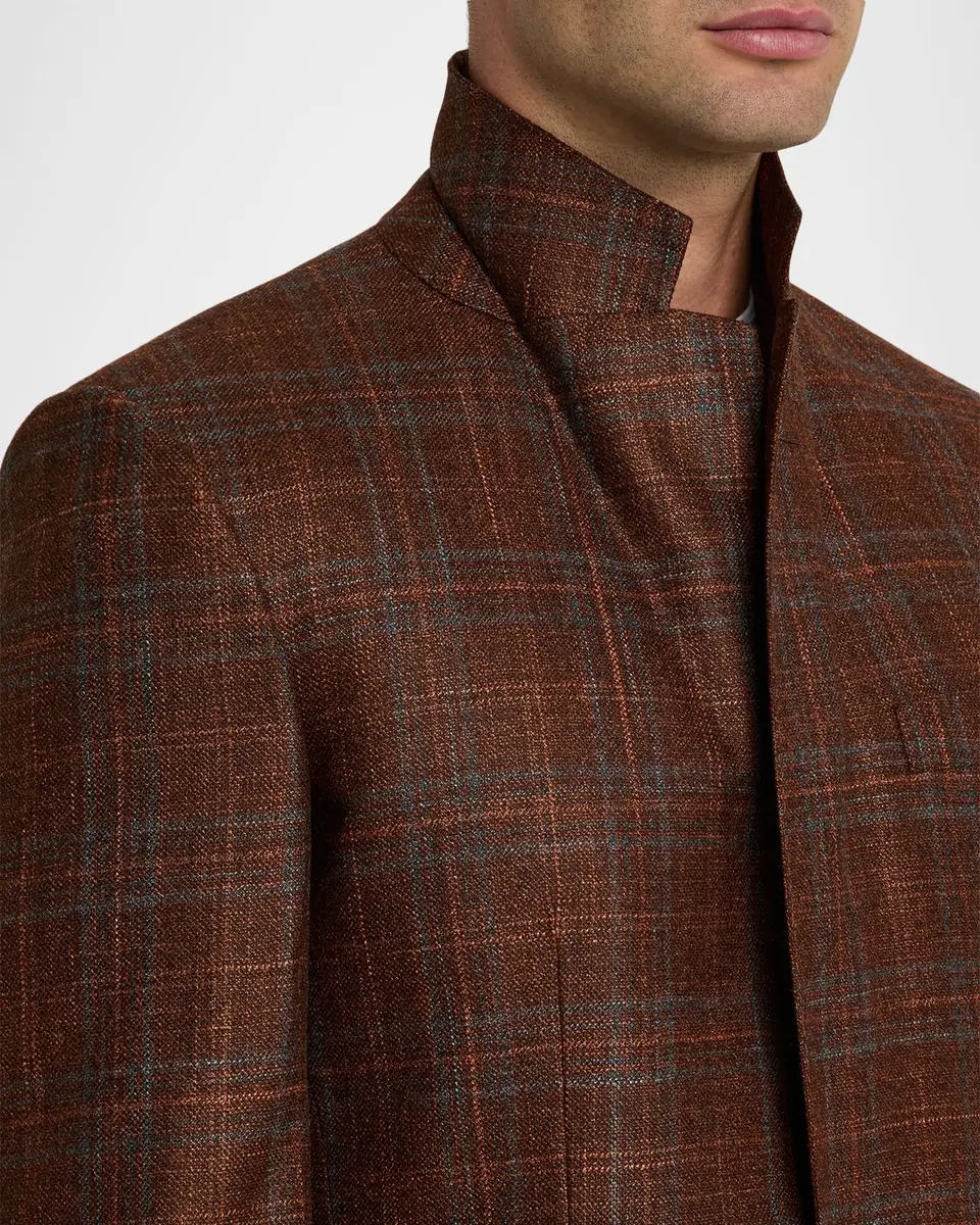 Stefano Ricci Men's Multi-Plaid Notch Lapel Sport Coat | Thumbnail 7 Stefano Ricci Men's Multi-Plaid Notch Lapel Sport Coat | Thumbnail 7
