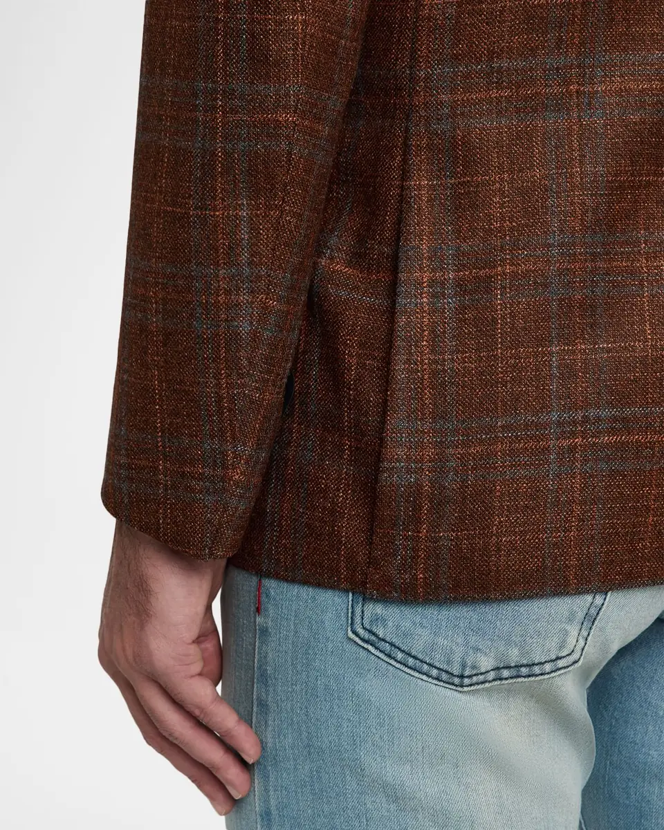 Stefano Ricci Men's Multi-Plaid Notch Lapel Sport Coat | Thumbnail 8 Stefano Ricci Men's Multi-Plaid Notch Lapel Sport Coat | Thumbnail 8