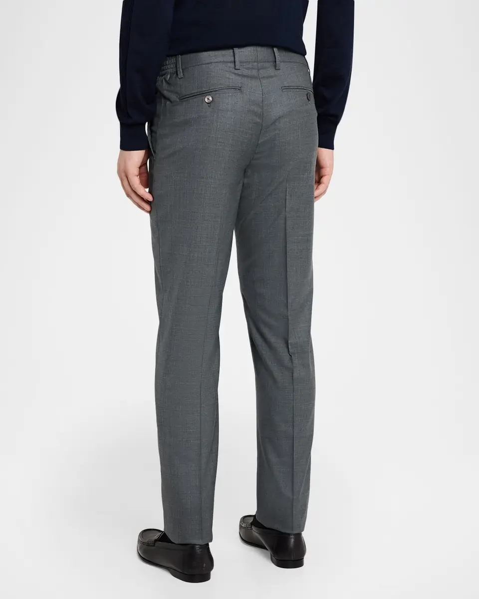 Stefano Ricci Men's Wool Straight Leg Flat-Front Pants | Thumbnail 2 Stefano Ricci Men's Wool Straight Leg Flat-Front Pants | Thumbnail 2