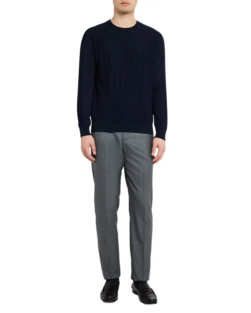 Stefano Ricci Men's Wool Straight Leg Flat-Front Pants | Image 1 Stefano Ricci Men's Wool Straight Leg Flat-Front Pants | Image 1