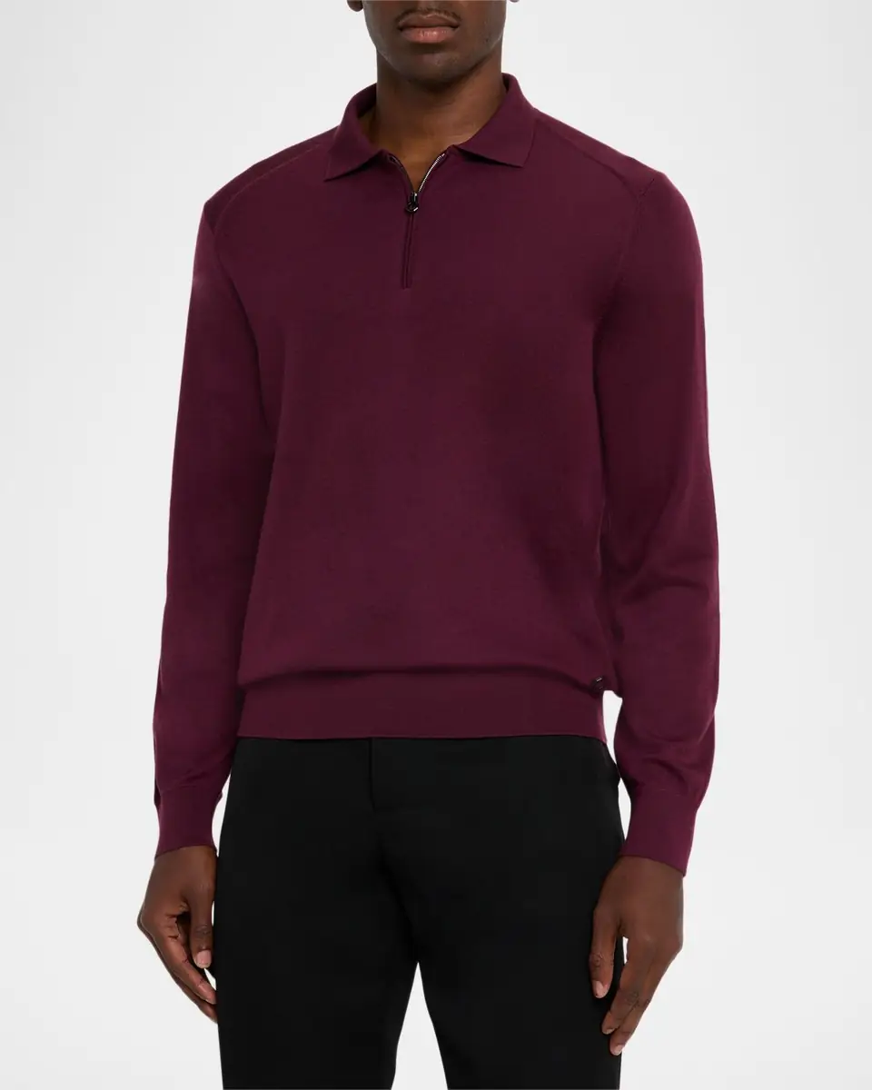 Stefano Ricci Men's Cashmere Quarter-Zip Polo Sweater | Thumbnail 3 Stefano Ricci Men's Cashmere Quarter-Zip Polo Sweater | Thumbnail 3