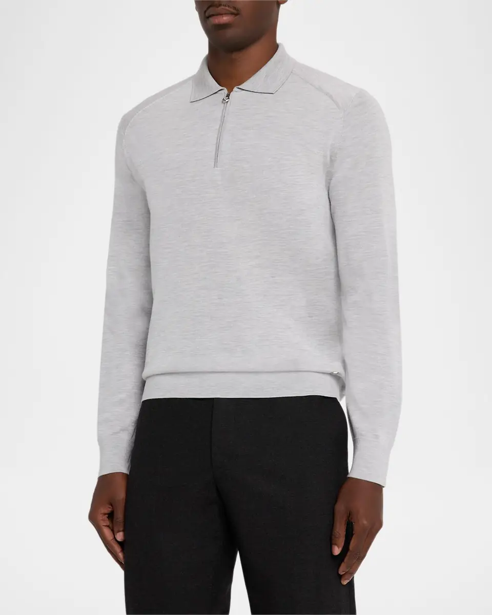 Stefano Ricci Men's Cashmere Quarter-Zip Polo Sweater | Thumbnail 7 Stefano Ricci Men's Cashmere Quarter-Zip Polo Sweater | Thumbnail 7