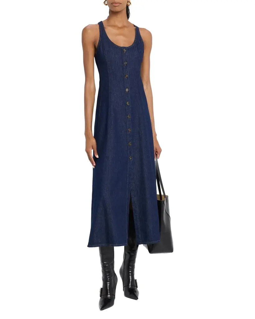 Good Work by Argent x Citizens of Humanity Farrow Sleeveless Cotton Denim Midi Dress | Image 1 Good Work by Argent x Citizens of Humanity Farrow Sleeveless Cotton Denim Midi Dress | Image 1