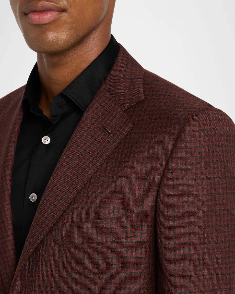 Kiton Men's Soft Cashmere Micro-Check Sport Coat | Thumbnail 5 Kiton Men's Soft Cashmere Micro-Check Sport Coat | Thumbnail 5