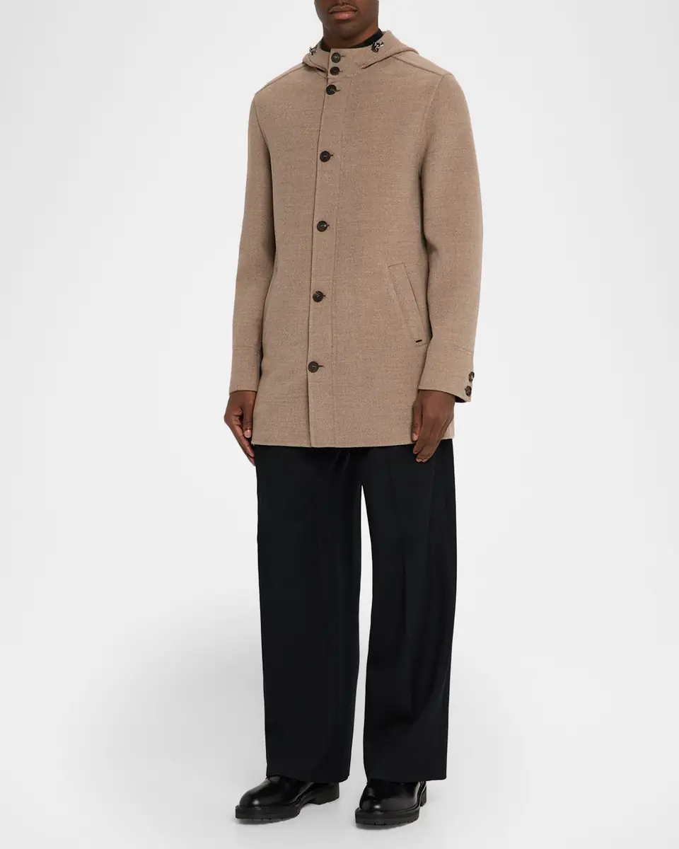 Stefano Ricci Men's Double-Face Wool Hooded Jacket | Thumbnail 2