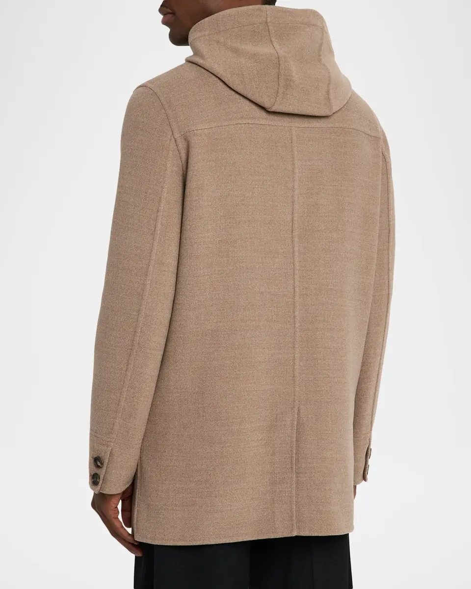 Stefano Ricci Men's Double-Face Wool Hooded Jacket | Thumbnail 3