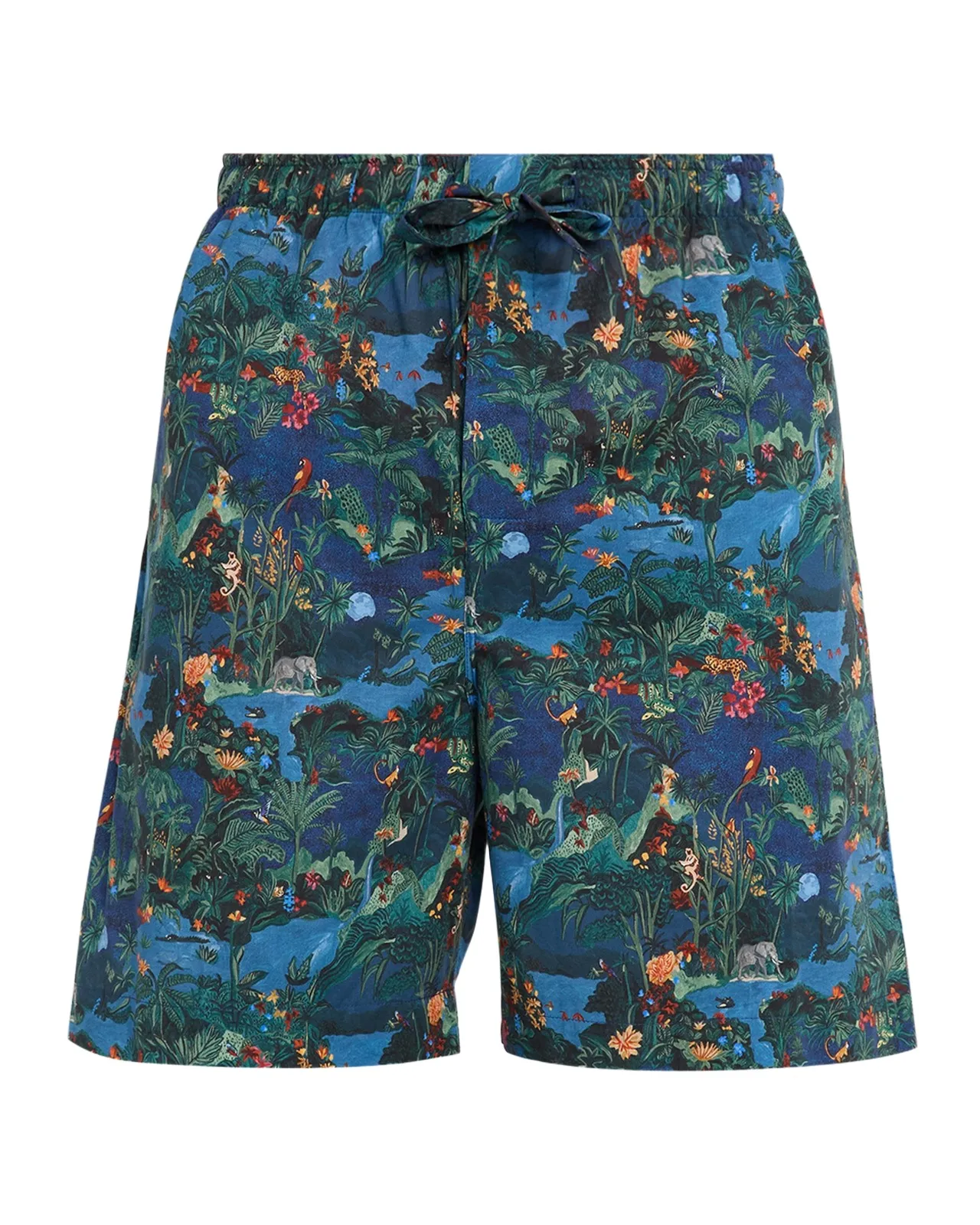 Derek Rose Men's Cotton Batiste Jungle Print Lounge Shorts