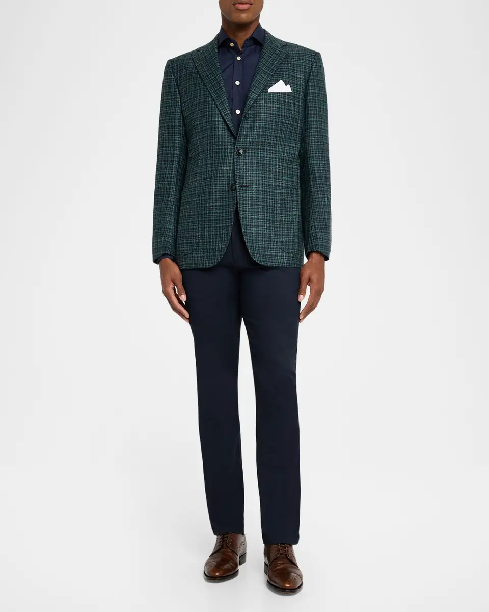 Kiton Men's Cashmere Multi-Check Sport Coat | Thumbnail 2 Kiton Men's Cashmere Multi-Check Sport Coat | Thumbnail 2
