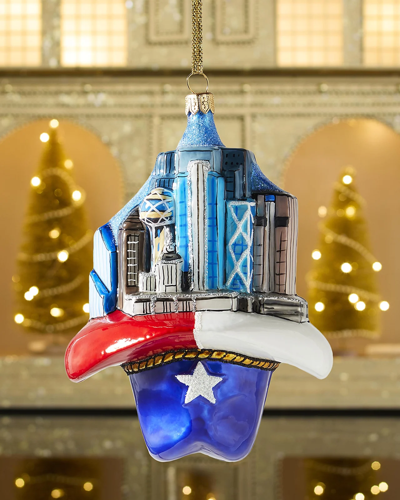 Neiman Marcus NM Dallas Skyline Christmas Ornament