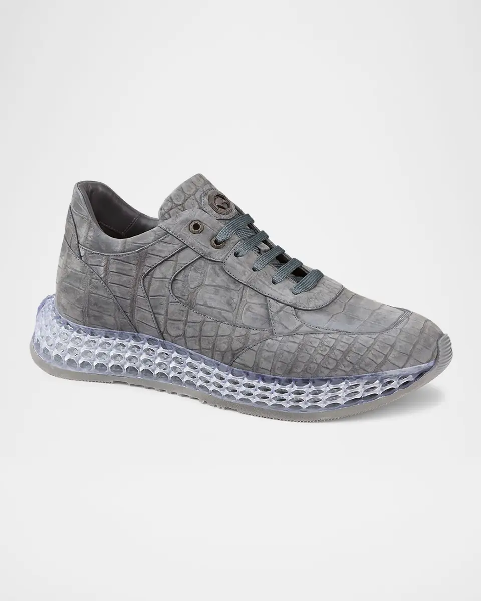 Stefano Ricci Men's Crocodile Leather Sneakers | Thumbnail 2
