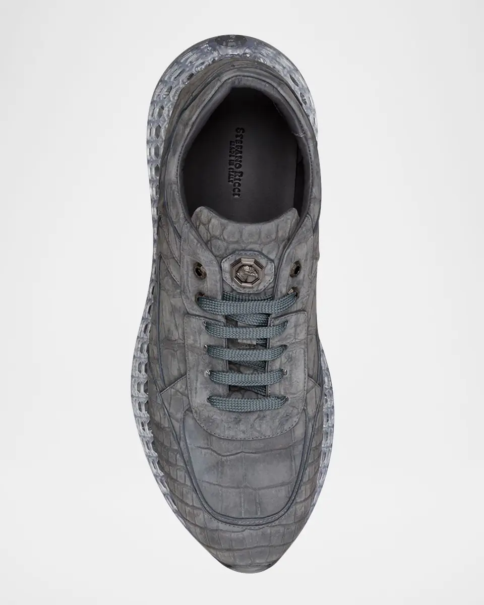 Stefano Ricci Men's Crocodile Leather Sneakers | Thumbnail 4