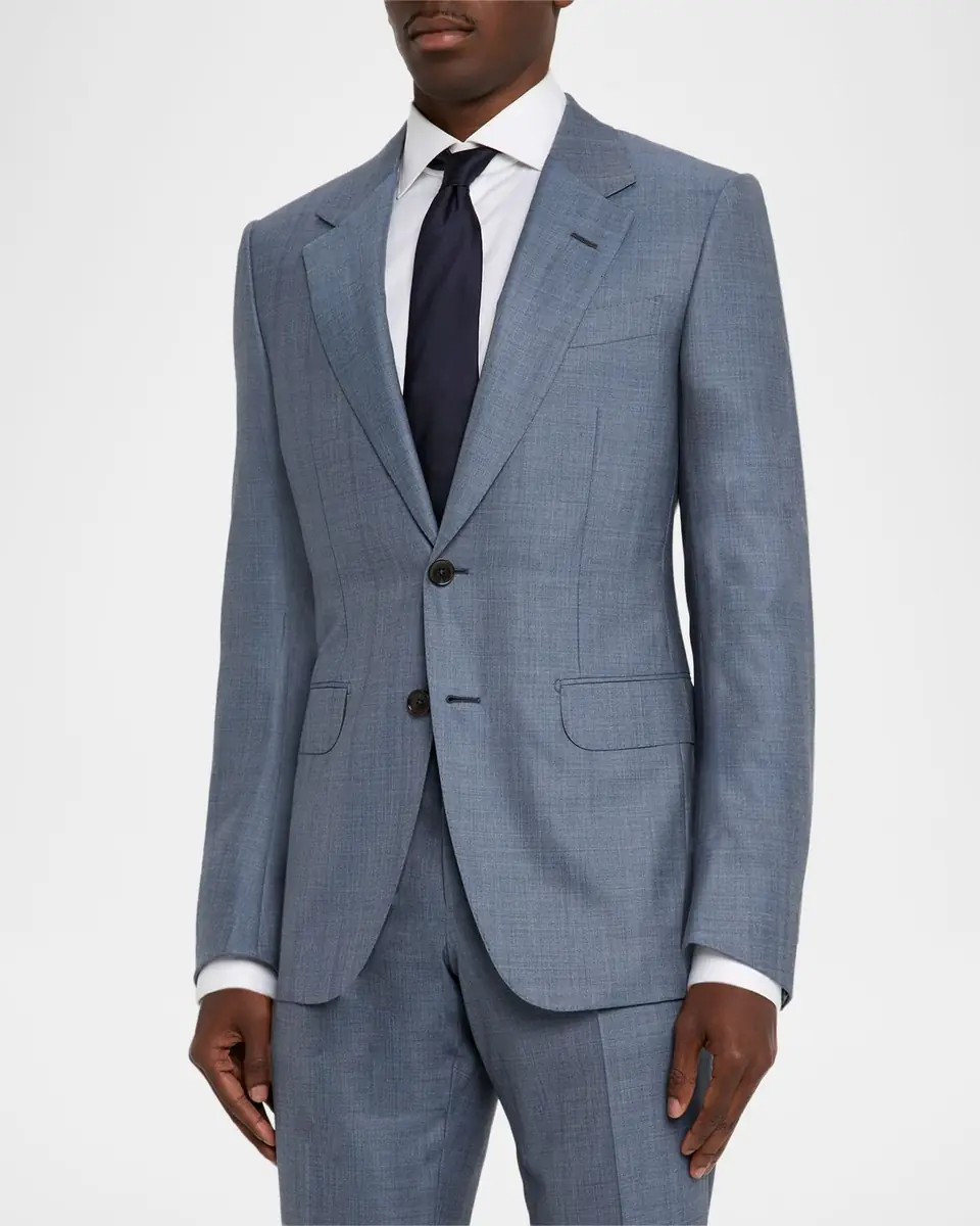 ZEGNA Men's Centoventimila Wool Sharkskin Suit | Thumbnail 3 ZEGNA Men's Centoventimila Wool Sharkskin Suit | Thumbnail 3