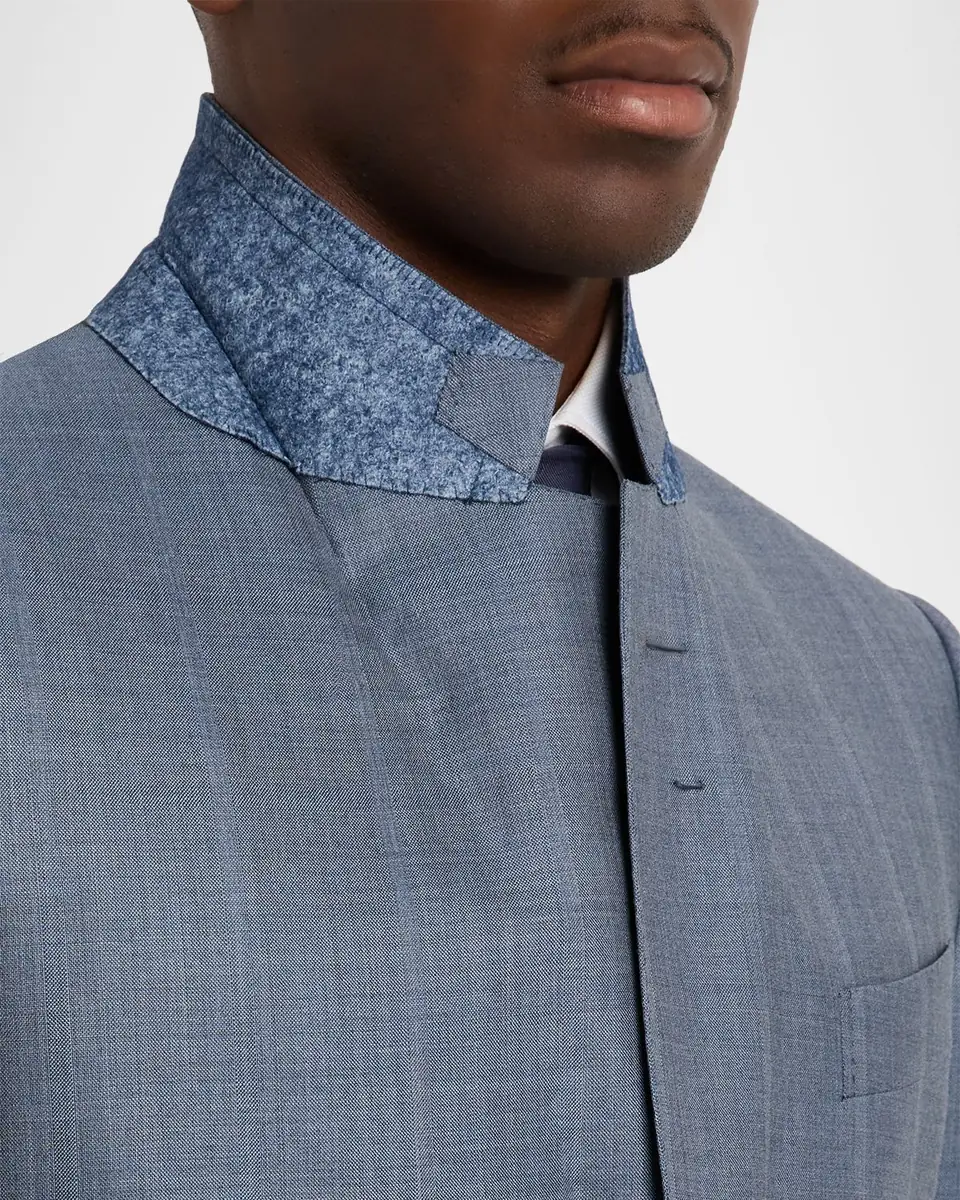 ZEGNA Men's Centoventimila Wool Sharkskin Suit | Thumbnail 7 ZEGNA Men's Centoventimila Wool Sharkskin Suit | Thumbnail 7