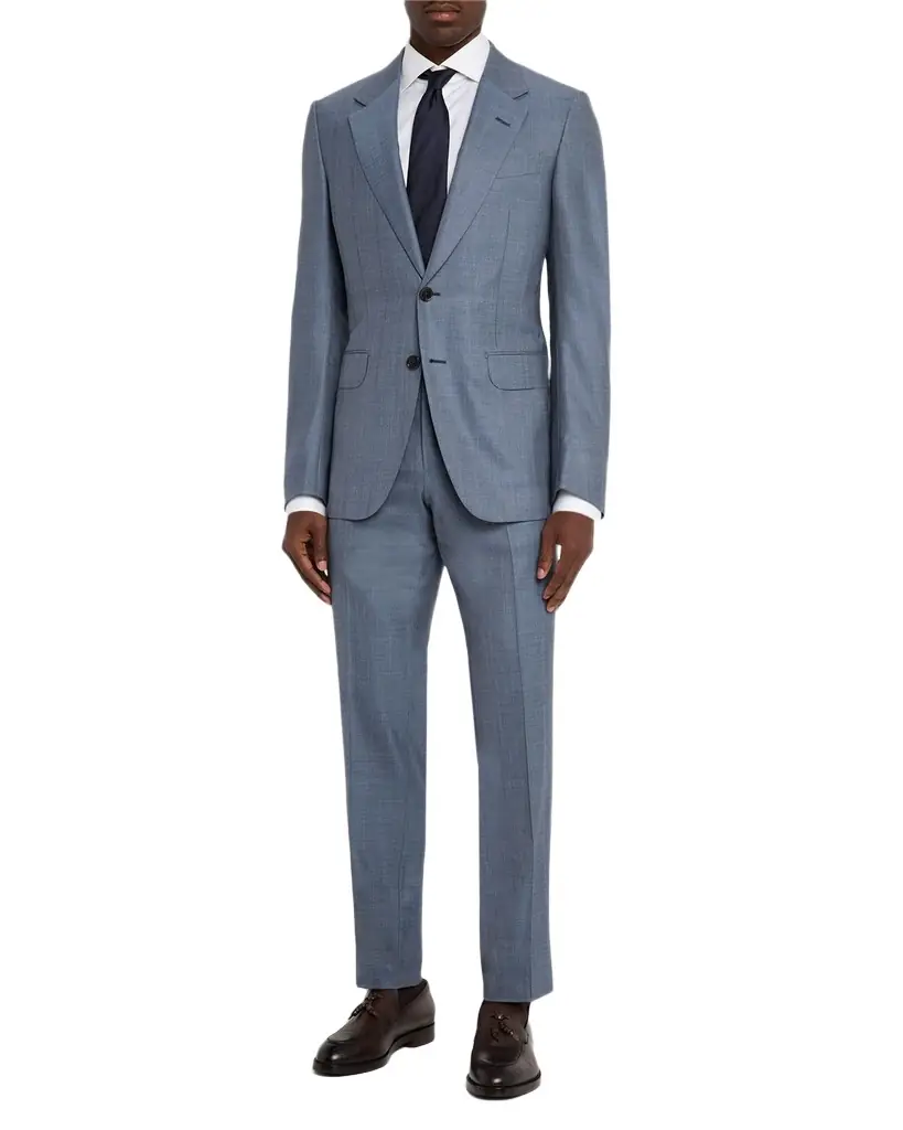 Men's Centoventimila Wool Sharkskin Suit Men's Centoventimila Wool Sharkskin Suit