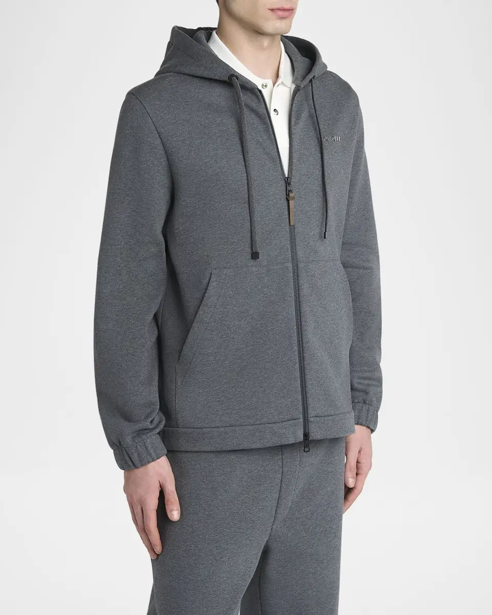 Moncler Men's Fleece Full-Zip Hoodie | Thumbnail 4 Moncler Men's Fleece Full-Zip Hoodie | Thumbnail 4