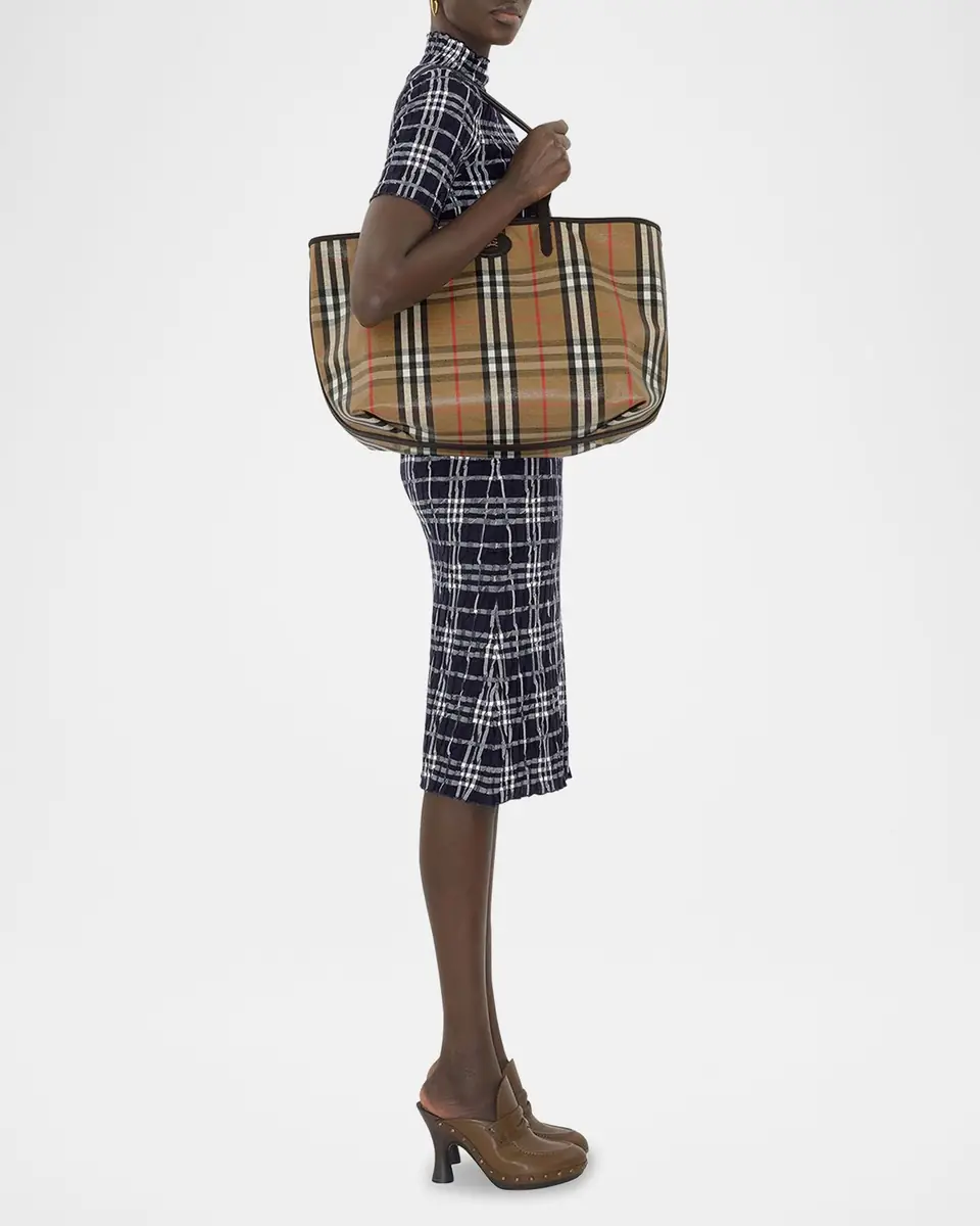 Burberry Highlands Large Check Tote Bag | Thumbnail 4 Burberry Highlands Large Check Tote Bag | Thumbnail 4