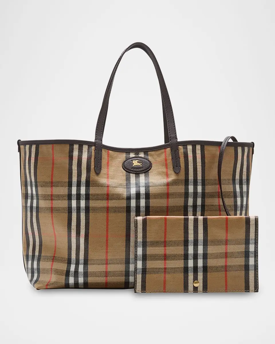 Burberry Highlands Large Check Tote Bag | Thumbnail 5 Burberry Highlands Large Check Tote Bag | Thumbnail 5