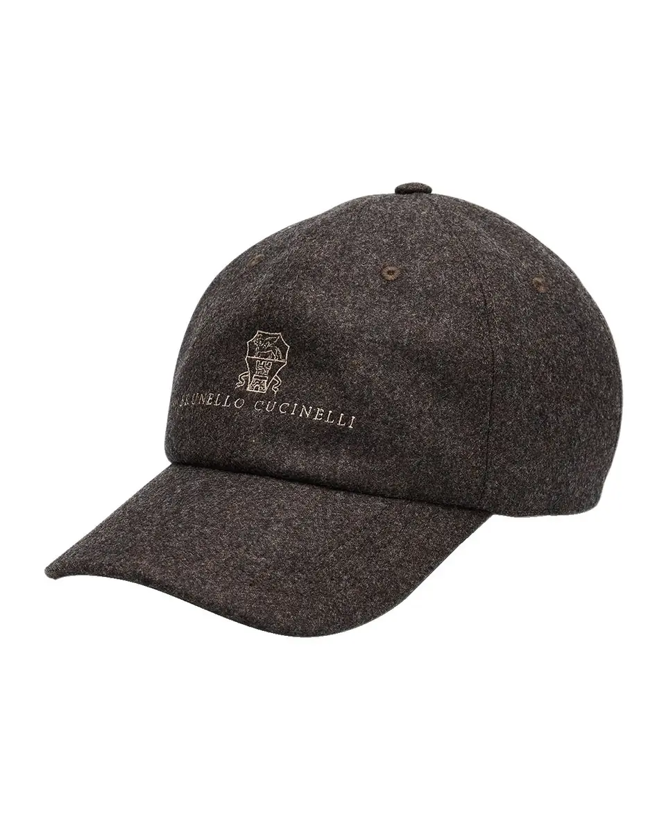 Brunello Cucinelli Men's Cashmere Baseball Cap with Logo | Thumbnail 2 Brunello Cucinelli Men's Cashmere Baseball Cap with Logo | Thumbnail 2