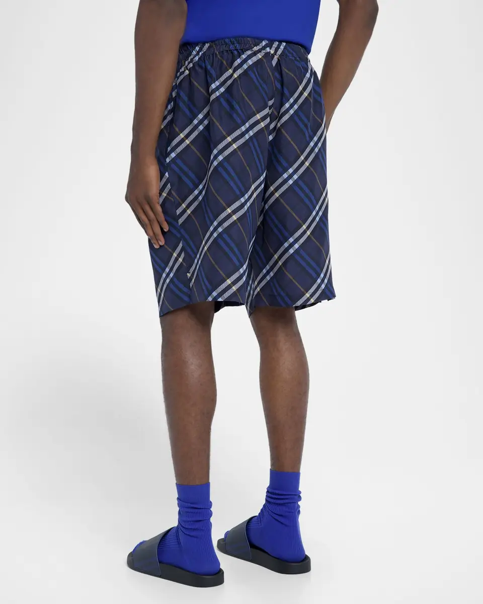 Burberry Men's Casual Silk Check Shorts | Thumbnail 2