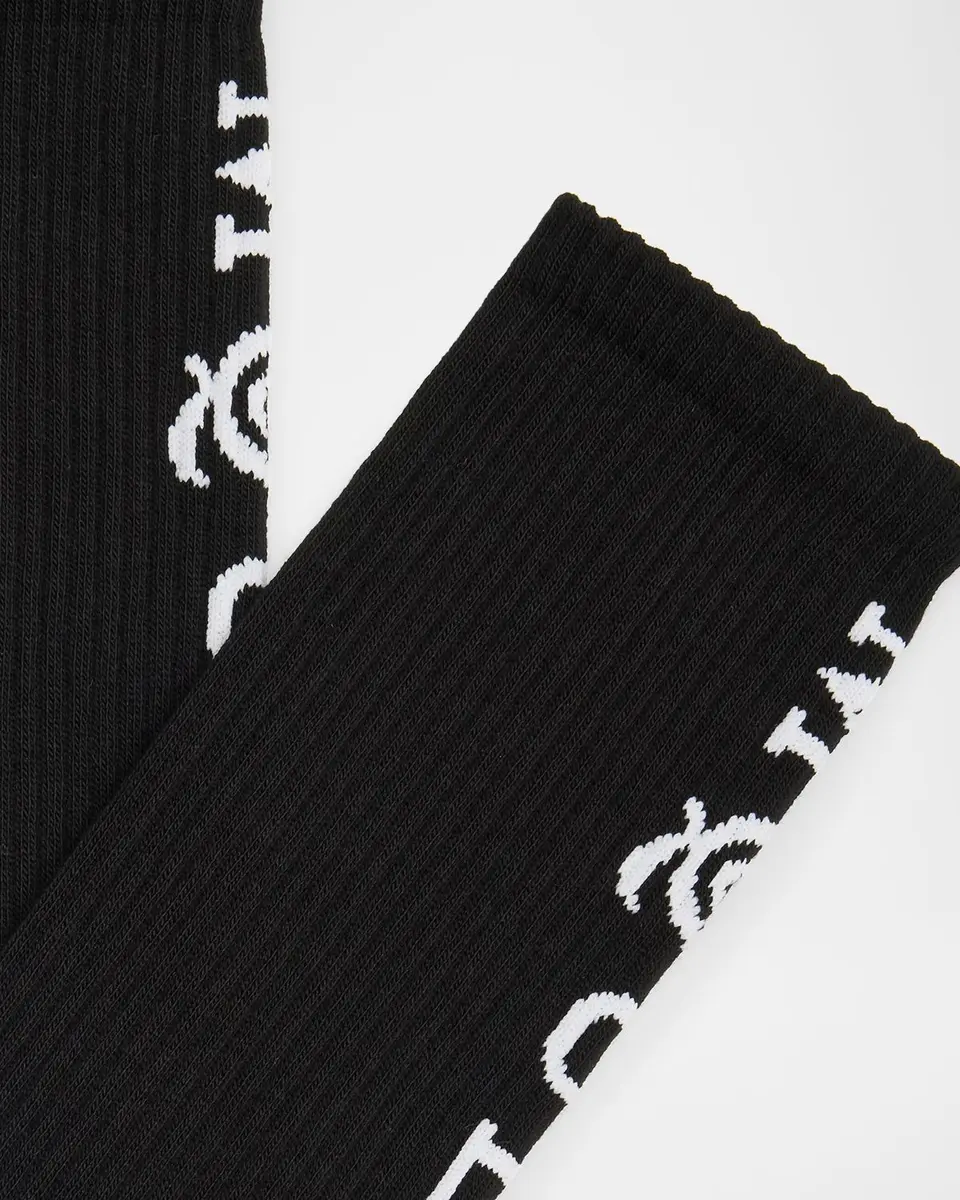 Alexander McQueen Men's Vertical Logo Cotton Stretch Sport Socks | Thumbnail 3