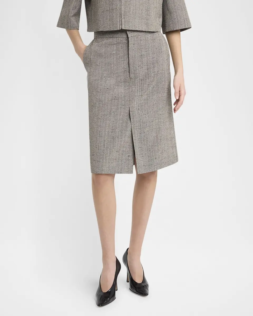 Bottega Veneta Knotted Melange Straight Skirt | Thumbnail 3 Bottega Veneta Knotted Melange Straight Skirt | Thumbnail 3