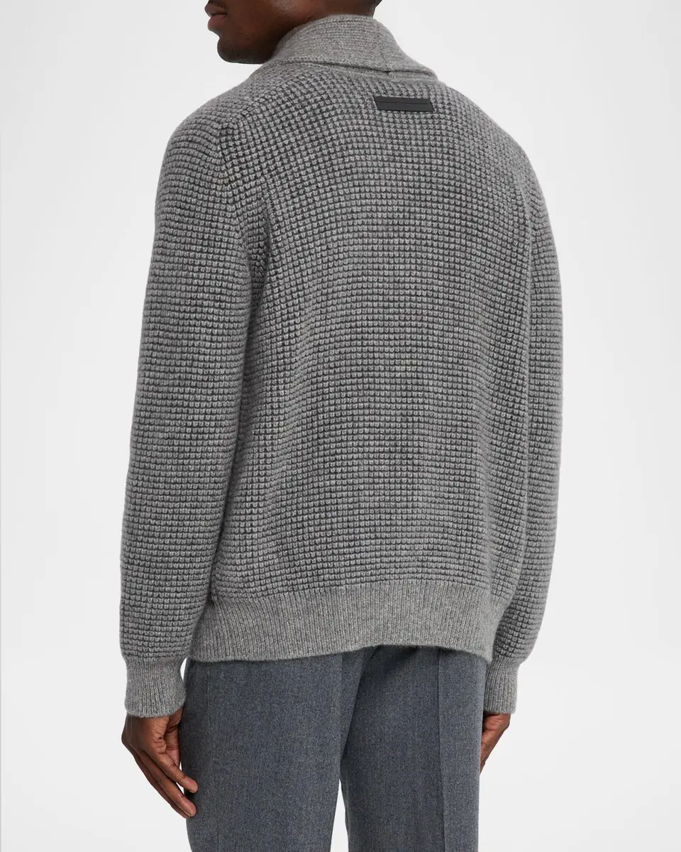 ZEGNA Men's Jacquard Knit Cardigan | Thumbnail 2 ZEGNA Men's Jacquard Knit Cardigan | Thumbnail 2