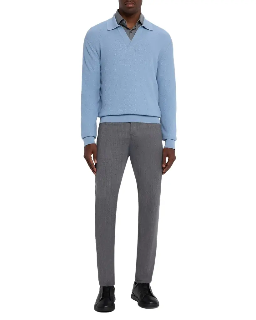 ZEGNA Men's Melange Cashco Sport Shirt | Image 1 ZEGNA Men's Melange Cashco Sport Shirt | Image 1