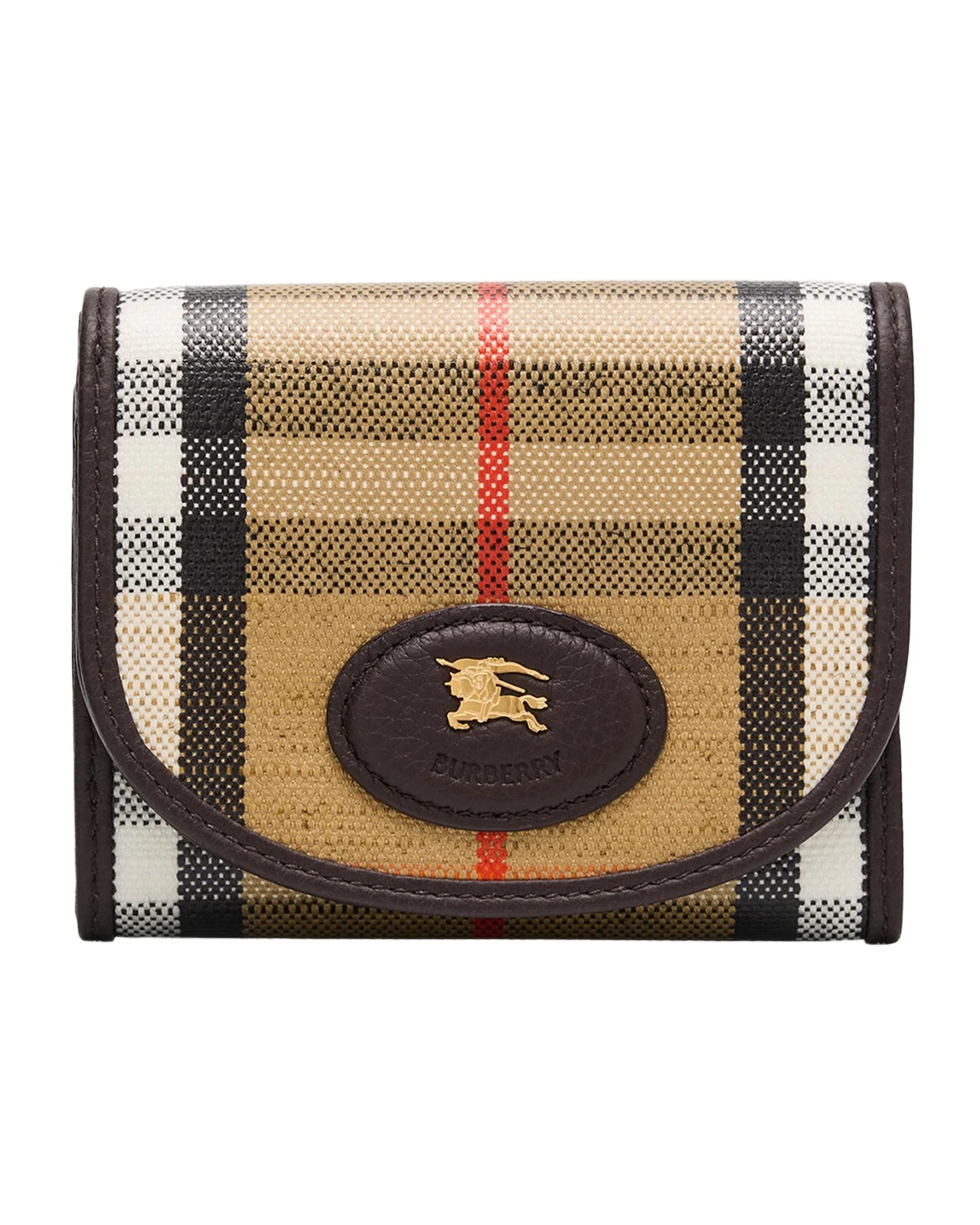 Burberry Highlands Check Compact Trifold Wallet