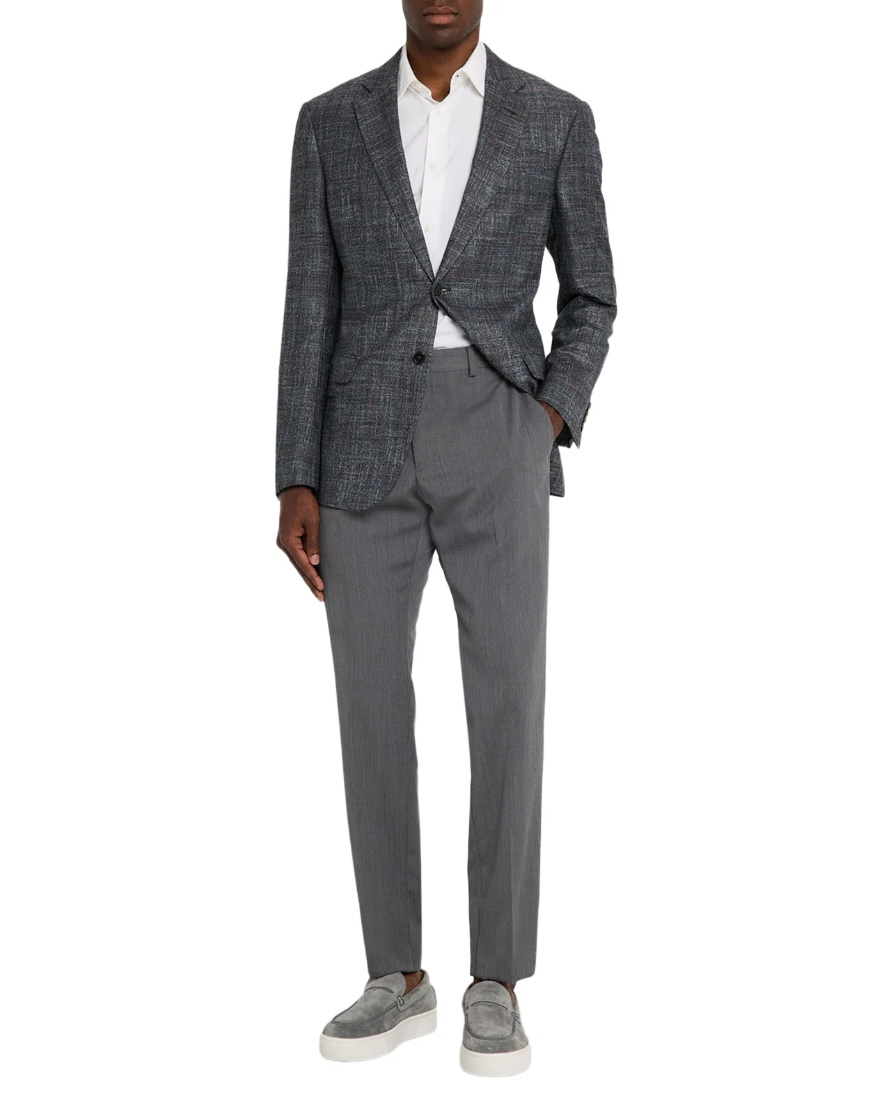 Emporio Armani Men's Wool Tonal Stripe Trousers