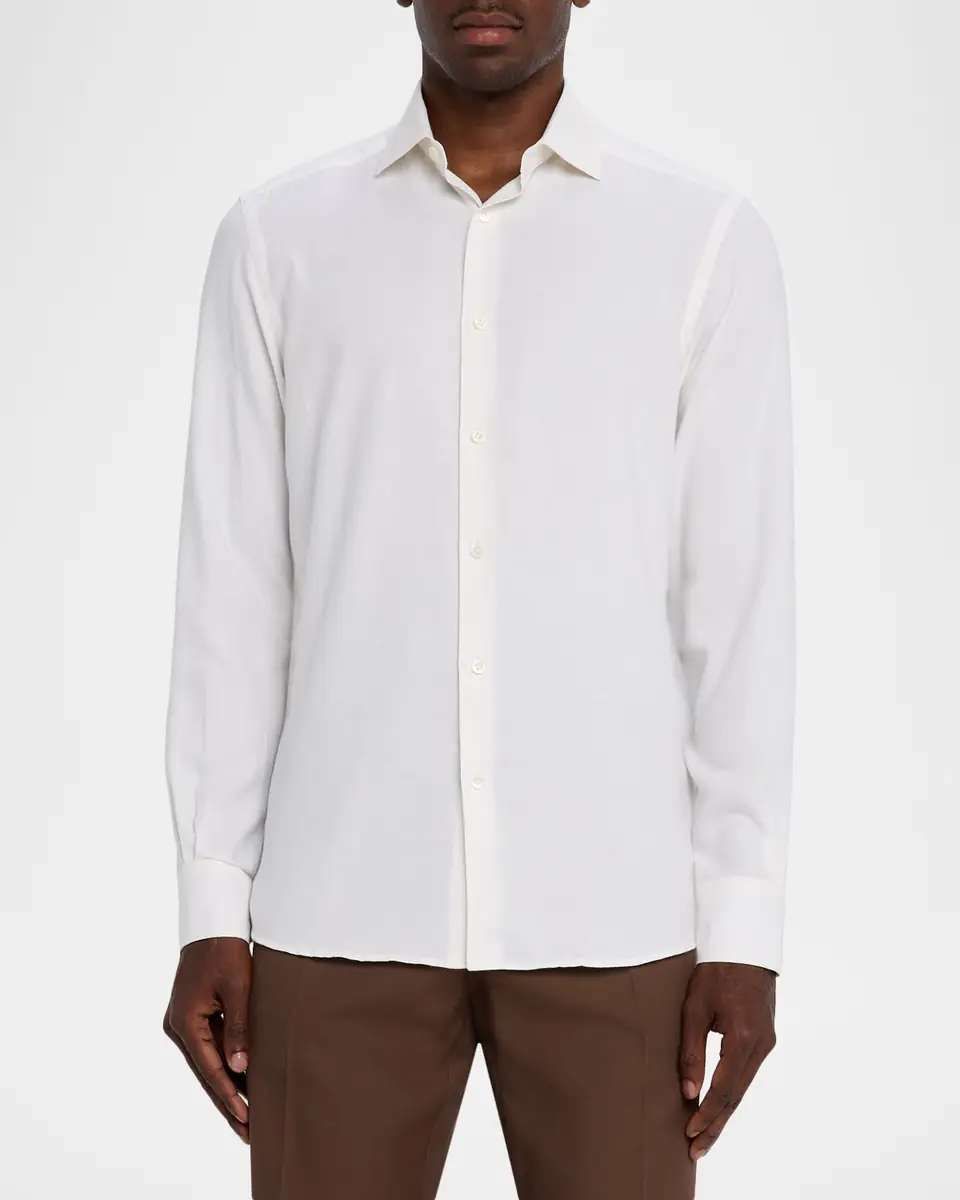 Zegna Men's Cashco Classic-Fit Sport Shirt | Thumbnail 3 Zegna Men's Cashco Classic-Fit Sport Shirt | Thumbnail 3