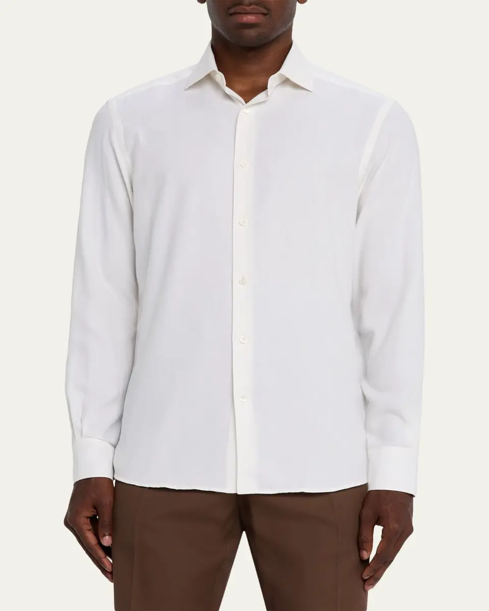 Zegna Men's Cashco Classic-Fit Sport Shirt | Thumbnail 8 Zegna Men's Cashco Classic-Fit Sport Shirt | Thumbnail 8