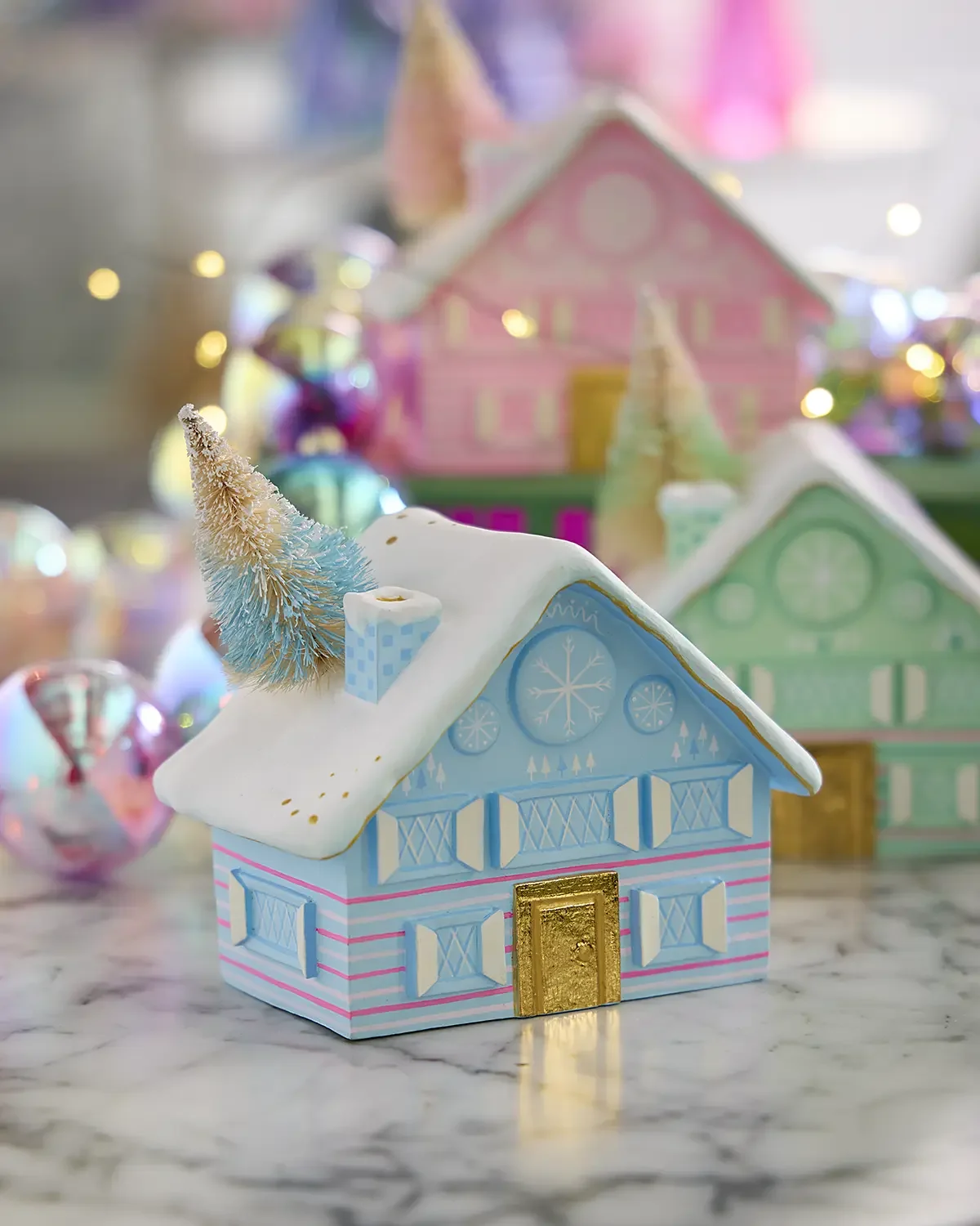 Glitterville Snowy Chalet Tabletop Christmas Decor