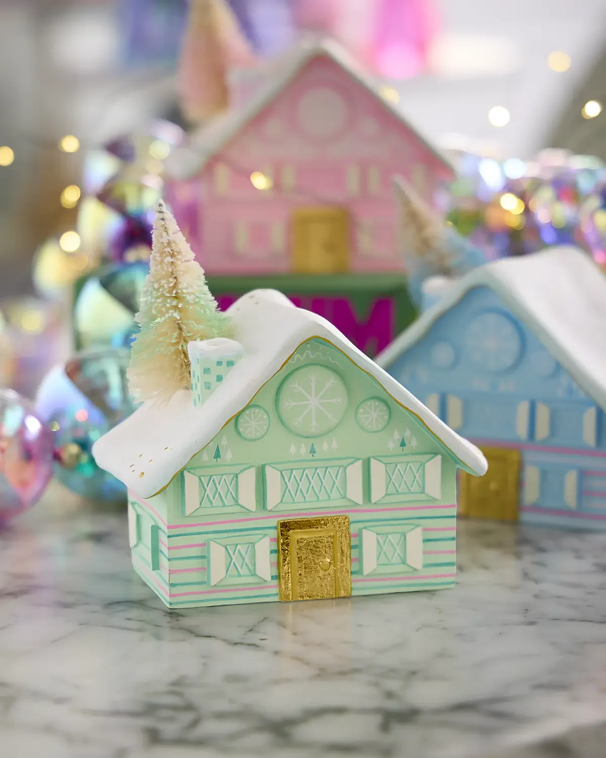 Glitterville Snowy Chalet Tabletop Christmas Decor