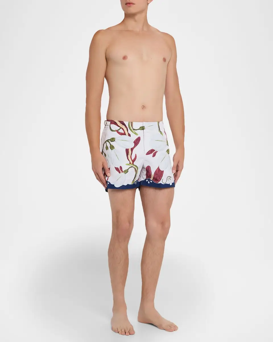 Orlebar Brown Men's Setter Orchis Print Swim Shorts, 4.5 Inseam | Thumbnail 2 Orlebar Brown Men's Setter Orchis Print Swim Shorts, 4.5 Inseam | Thumbnail 2