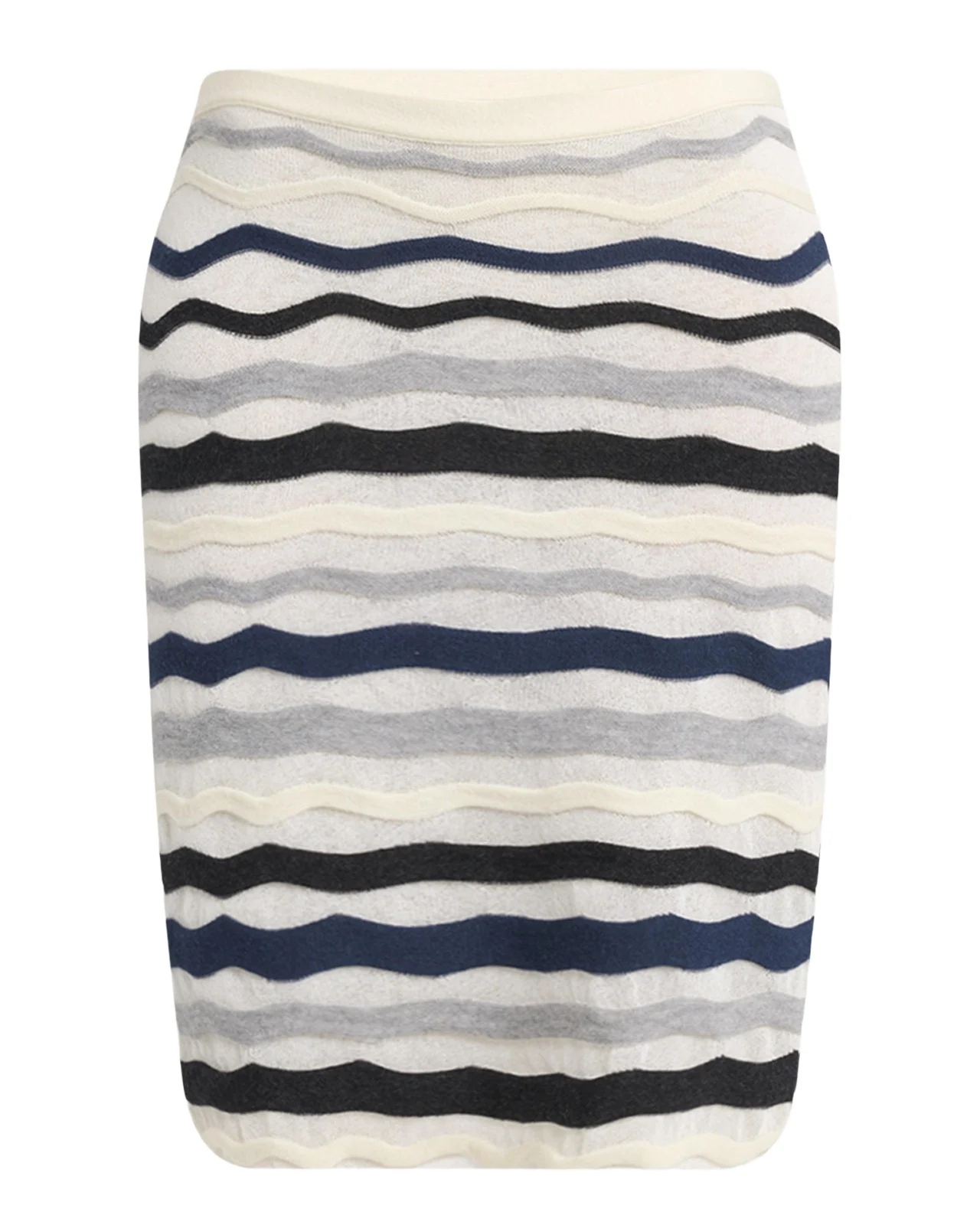 Bottega Veneta Zigzag Striped Knitwear Skirt