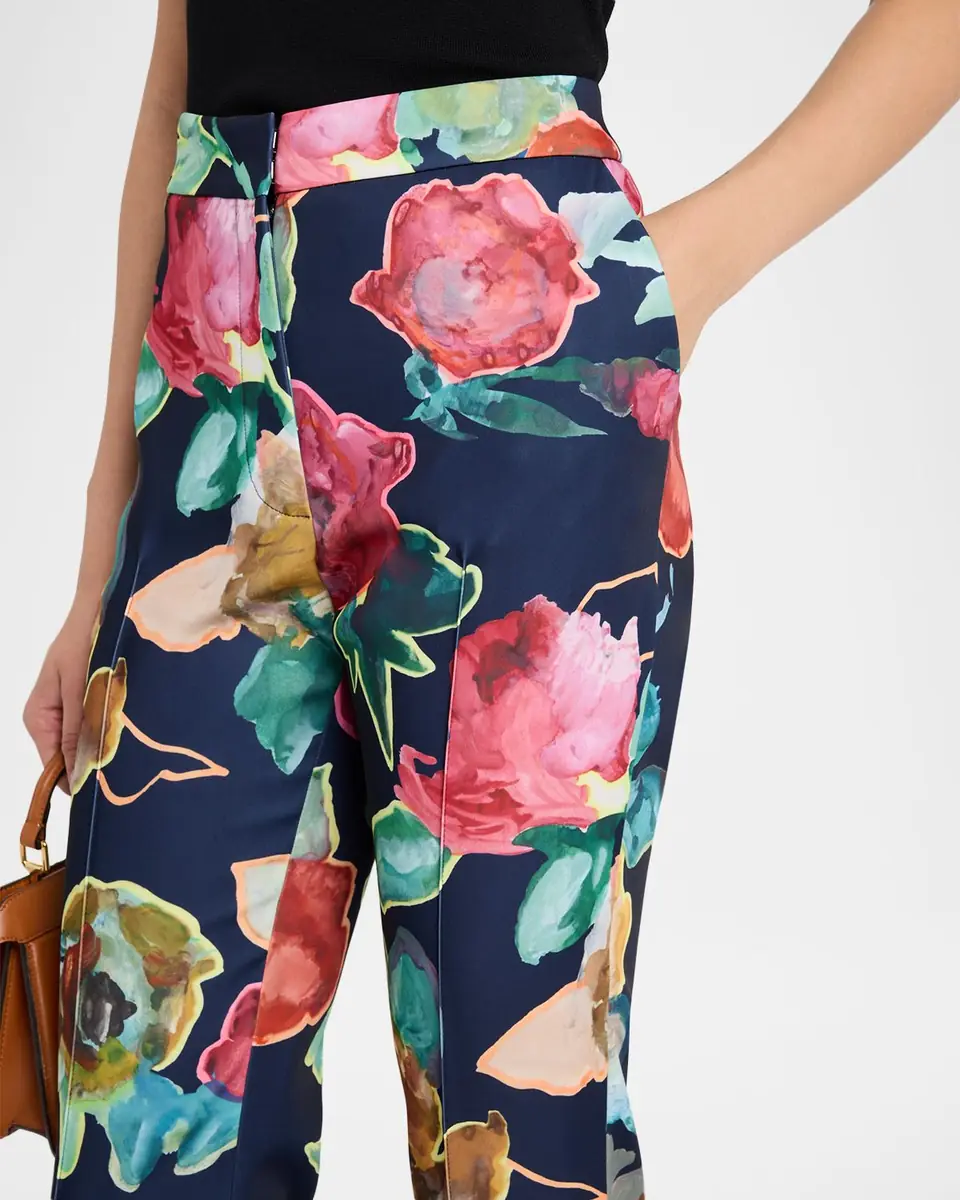 Lela Rose Demi Printed Crepe Straight-Leg Ankle Pants | Thumbnail 5 Lela Rose Demi Printed Crepe Straight-Leg Ankle Pants | Thumbnail 5