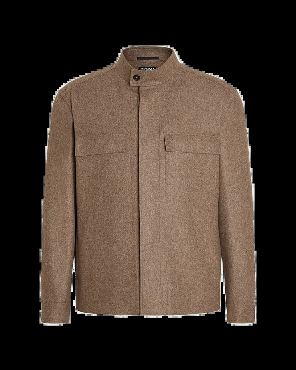 ZEGNA Men's Melange Cashmere Overshirt with Pockets | Thumbnail 2 ZEGNA Men's Melange Cashmere Overshirt with Pockets | Thumbnail 2