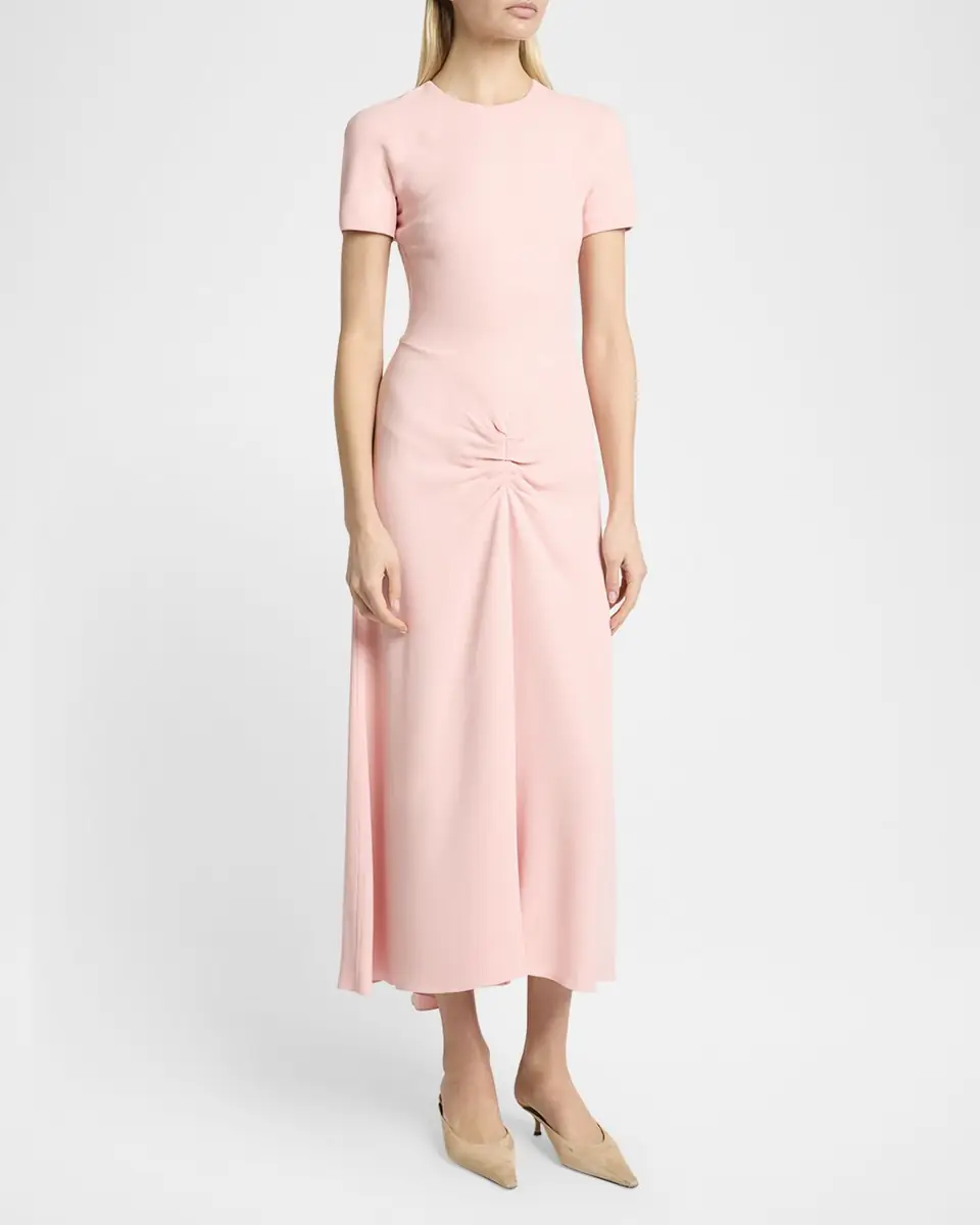 Victoria Beckham Gathered T-Shirt Midi Dress | Thumbnail 3 Victoria Beckham Gathered T-Shirt Midi Dress | Thumbnail 3